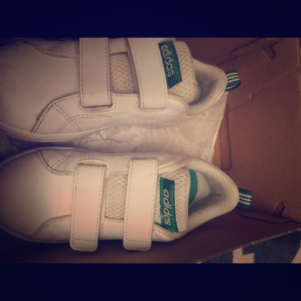 Adidas white superstars Boys size 12k